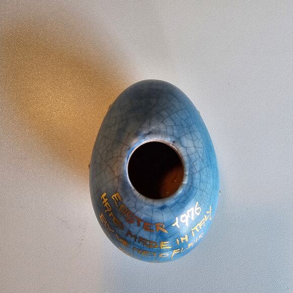 Vintage 1976 Italian Veneto Flair Floral Cherry Blossom Easter Egg with Stand - Picture 9 of 10